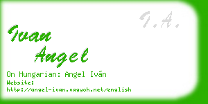 ivan angel business card